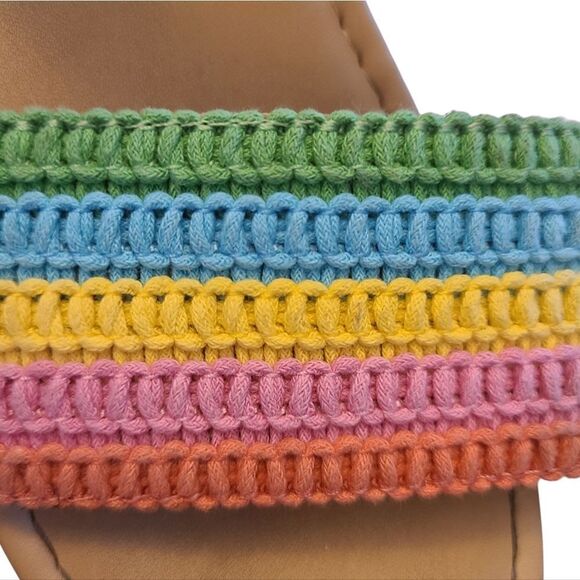 CAT & JACK Sandals Crocheted Rainbow Leather Ankle Straps Kids sz 3‎ - Picture 4 of 13